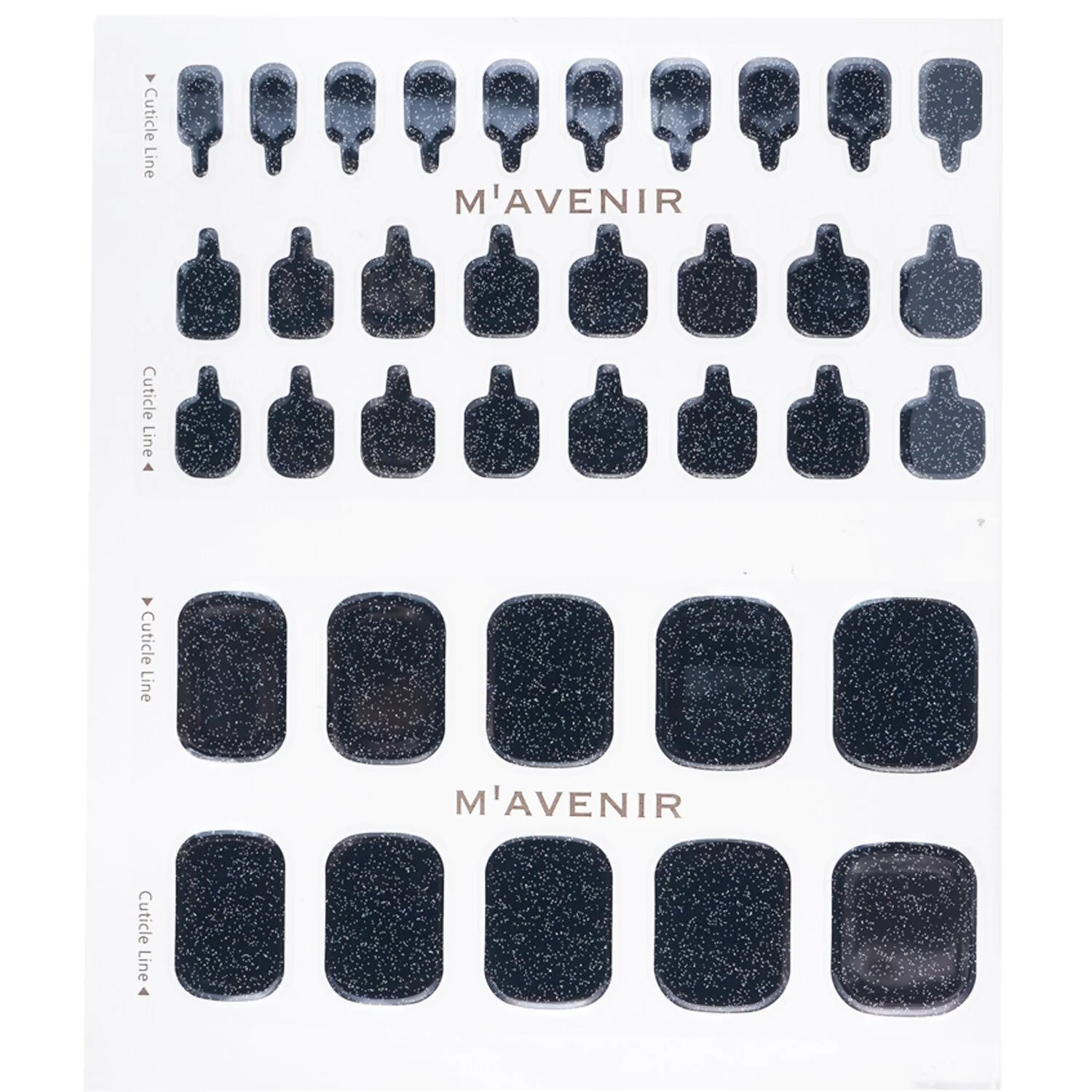 Mavenir Nail Sticker (Black) - # The Milky Way Pedi  36pcs - Olabens