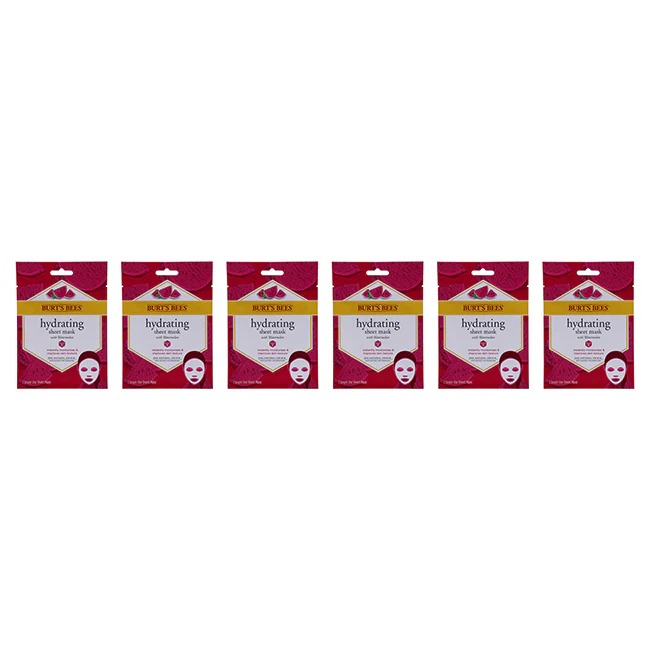 Burts Bees Hydrating Sheet Mask with Watermelon by Burts Bees for Women - 1 Pc Mask - Pack of 6 - Olabens