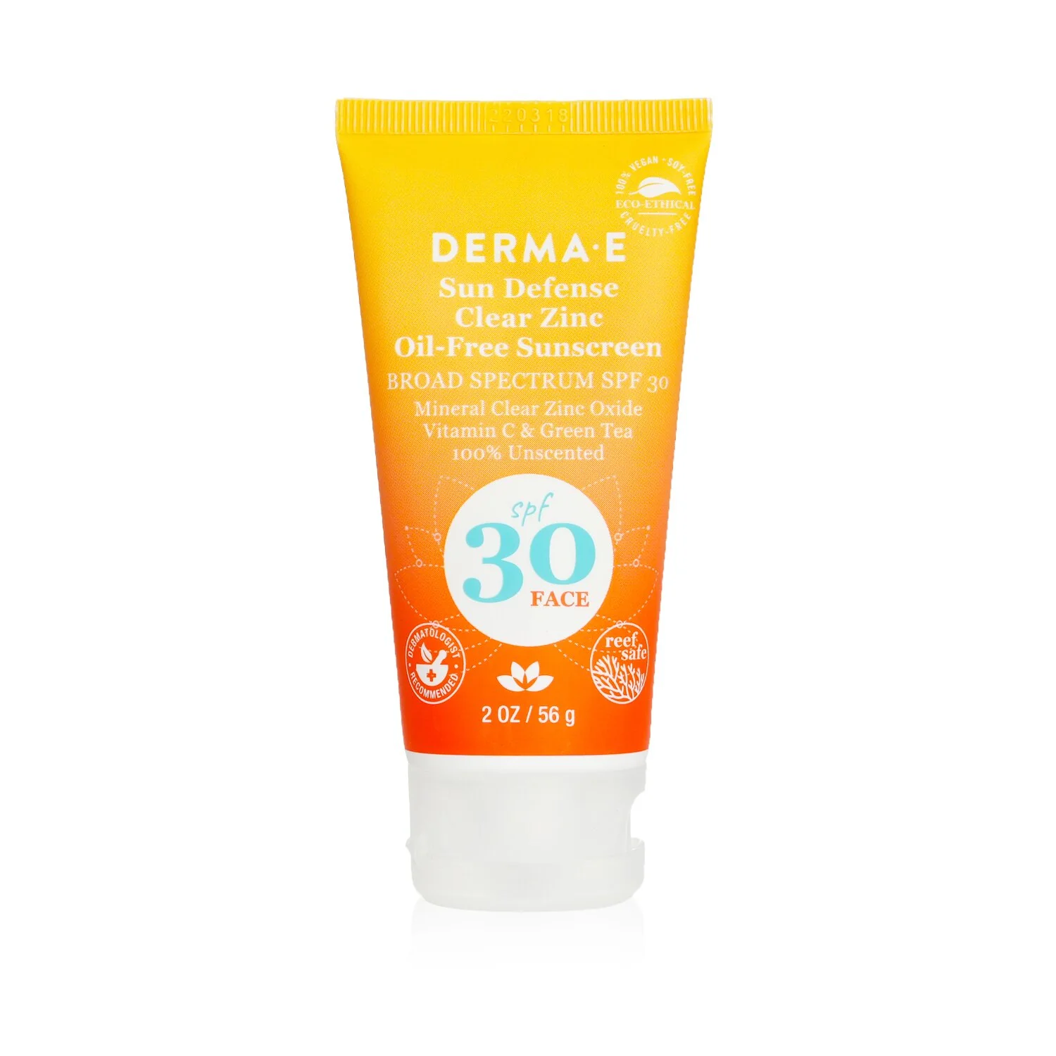 Derma E Sun Defense Clear Zinc Oil Free Sunscreen SPF 30 - Face  56g/2oz - Olabens