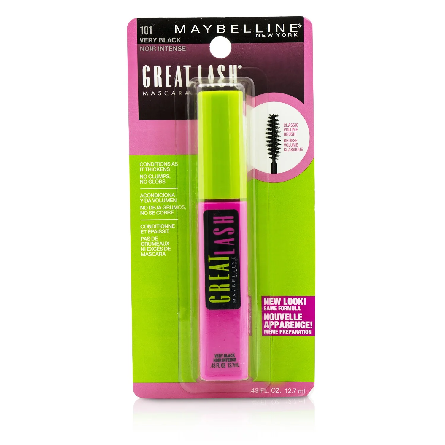 Maybelline Great Lash Mascara with Classic Volume Brush - #101 Very Black  12.7ml/0.43oz - Olabens