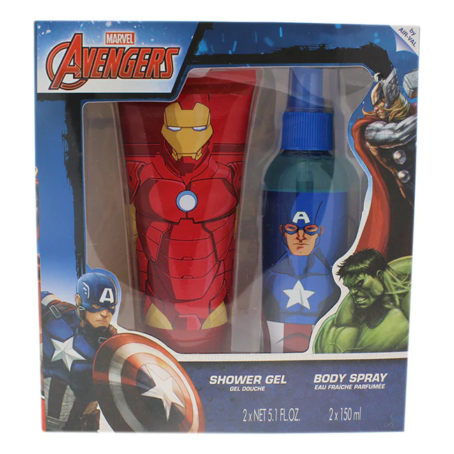 Marvel Avengers by Marvel for Kids - 2 Pc Gift Set 5.1oz Shower Gel, 5.1oz Body Spray - Olabens