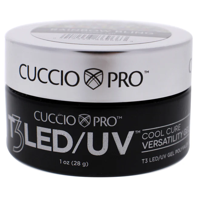 T3 Cool Cure Versatility Gel - Rainbow Bling by Cuccio Pro for Women - 1 oz Nail Gel - Olabens