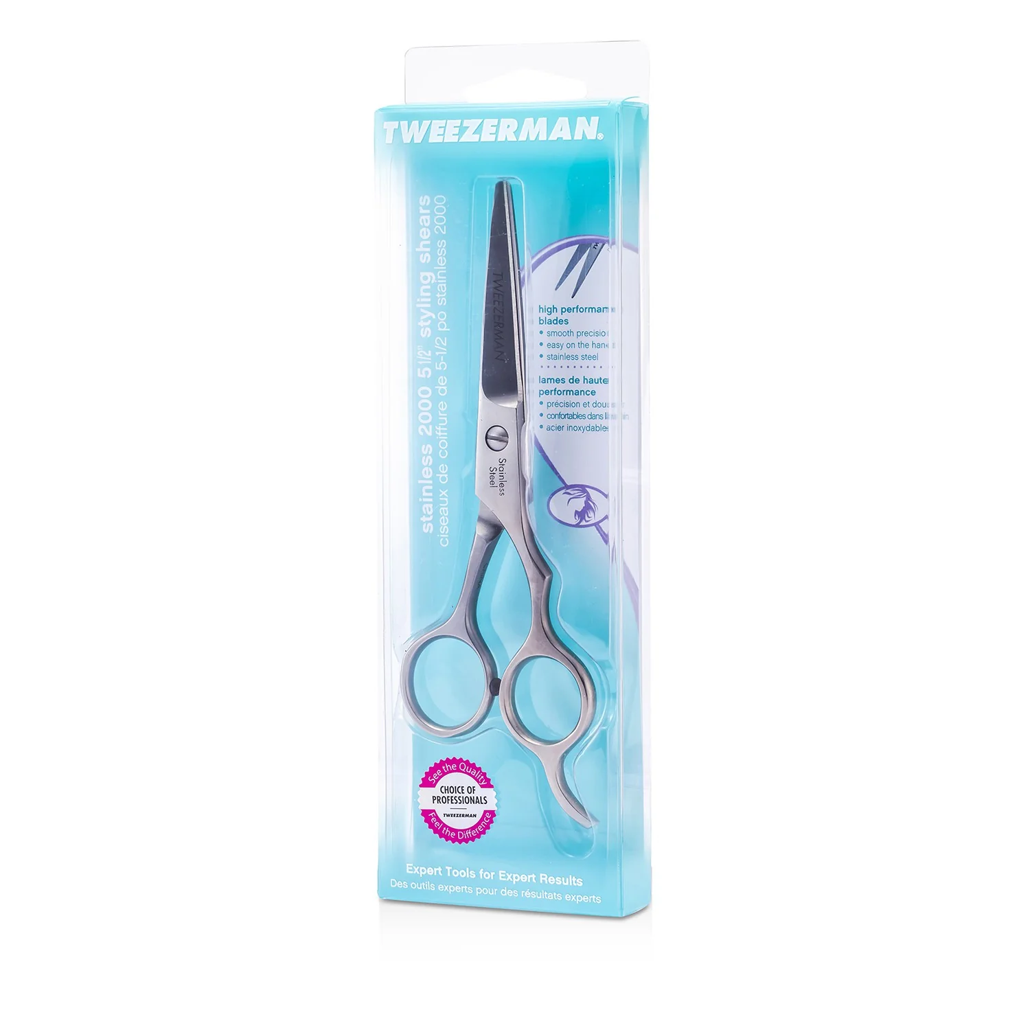Tweezerman Stainless 2000 5 1/2 Shears (High Performance Blades) - Olabens