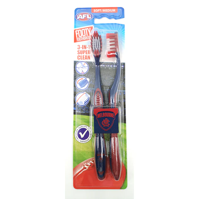 Afl Toothbrush Melbourne 2 Pack - Olabens