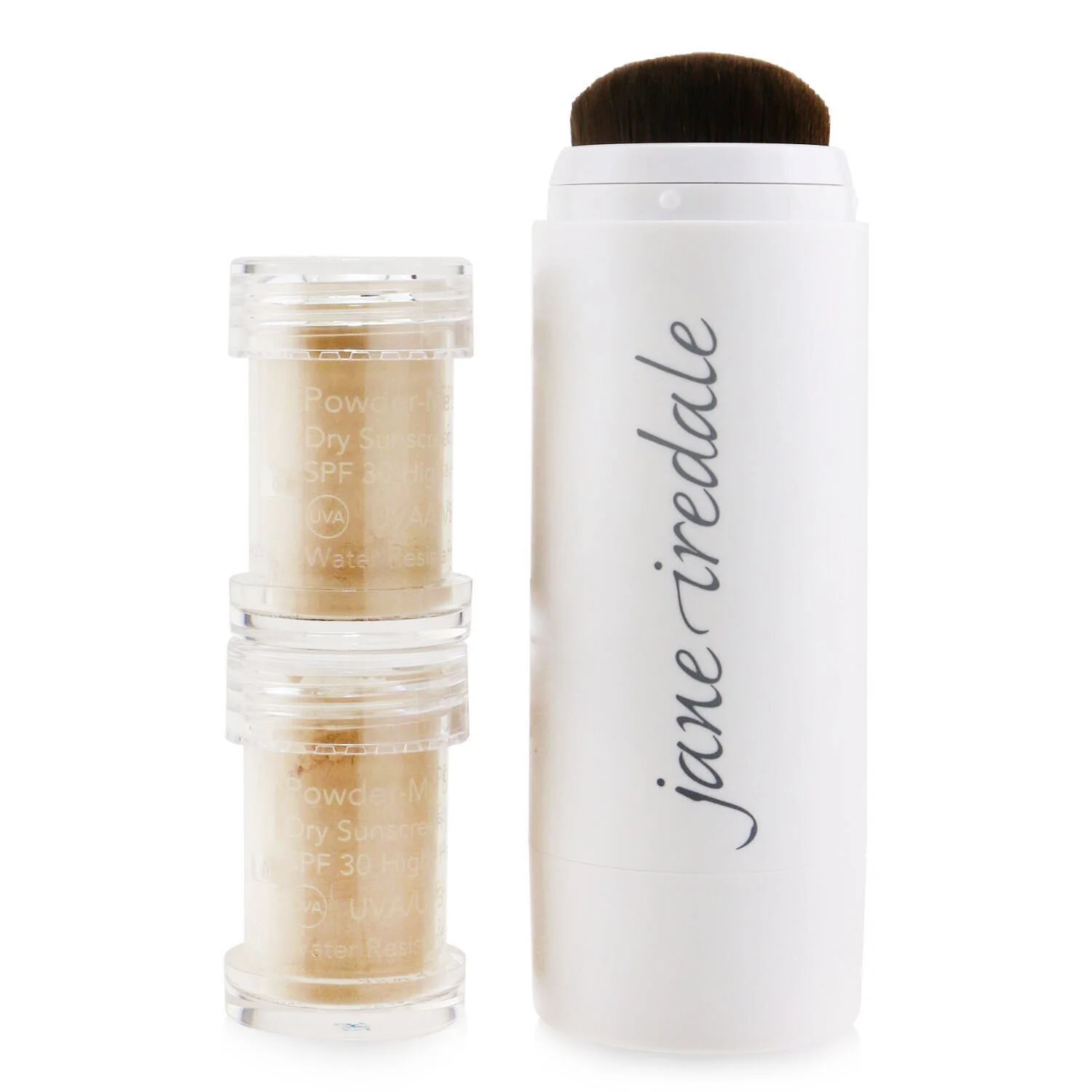 Jane Iredale Powder Me Refillable Brush (1x Brush, 2x Refills) - Tanned  2x2.5g/0.09oz - Olabens