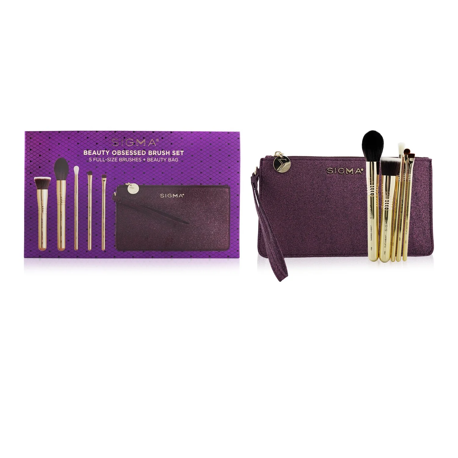 Sigma Beauty Beauty Obsessed Brush Set (5x Brush +1x Bag)  5pcs+1bag - Olabens