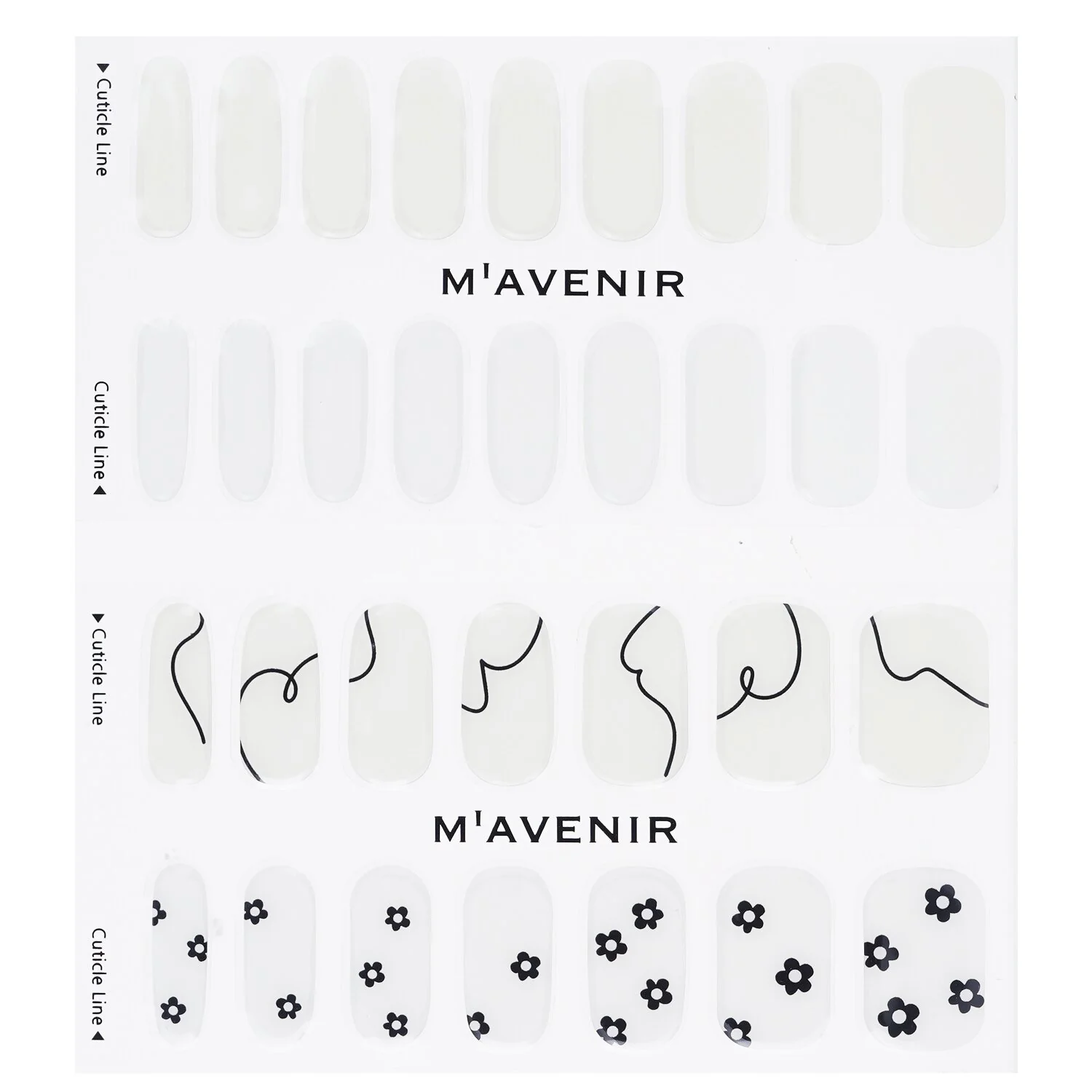 Mavenir Nail Sticker (White) - # Mellow Nail  32pcs - Olabens