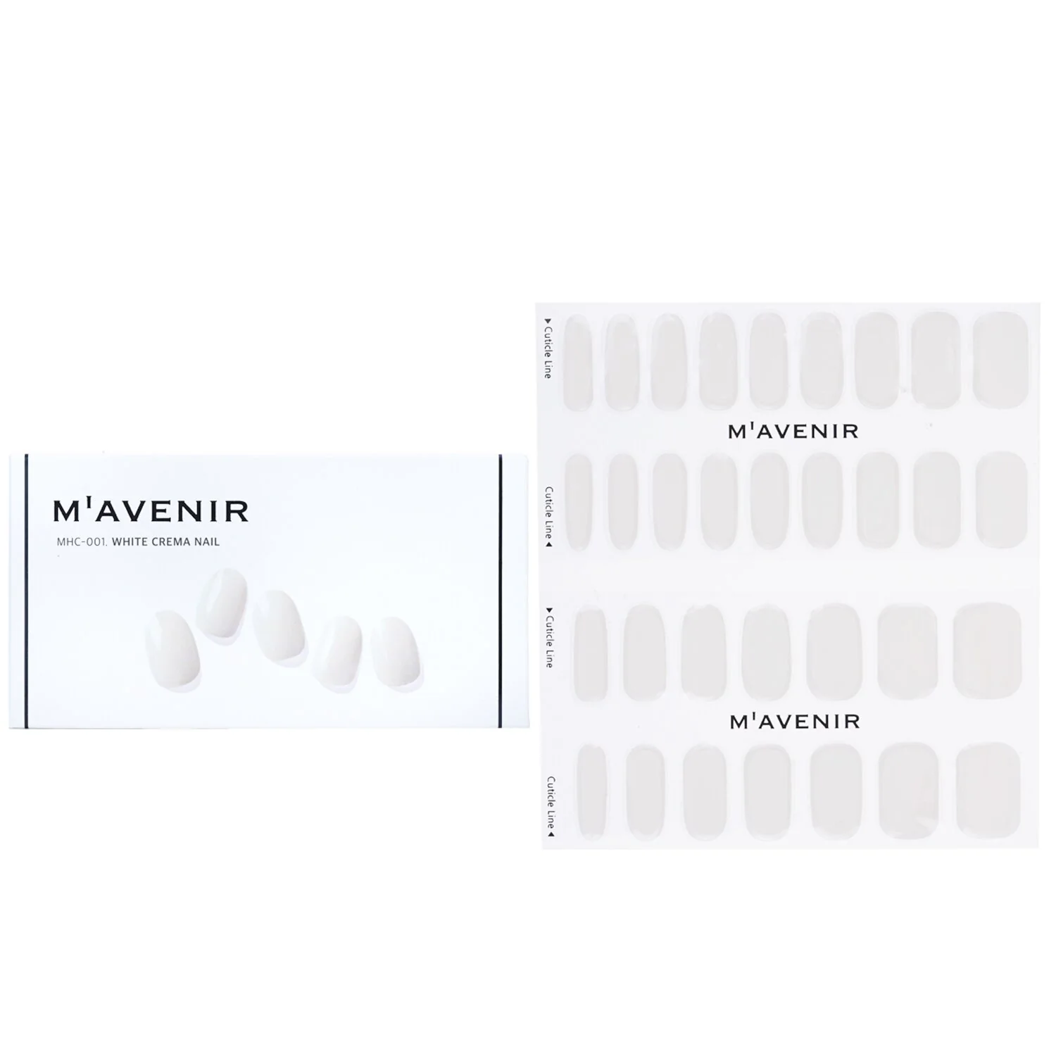 Mavenir Nail Sticker (White) - # White Crema Nail  32pcs - Olabens
