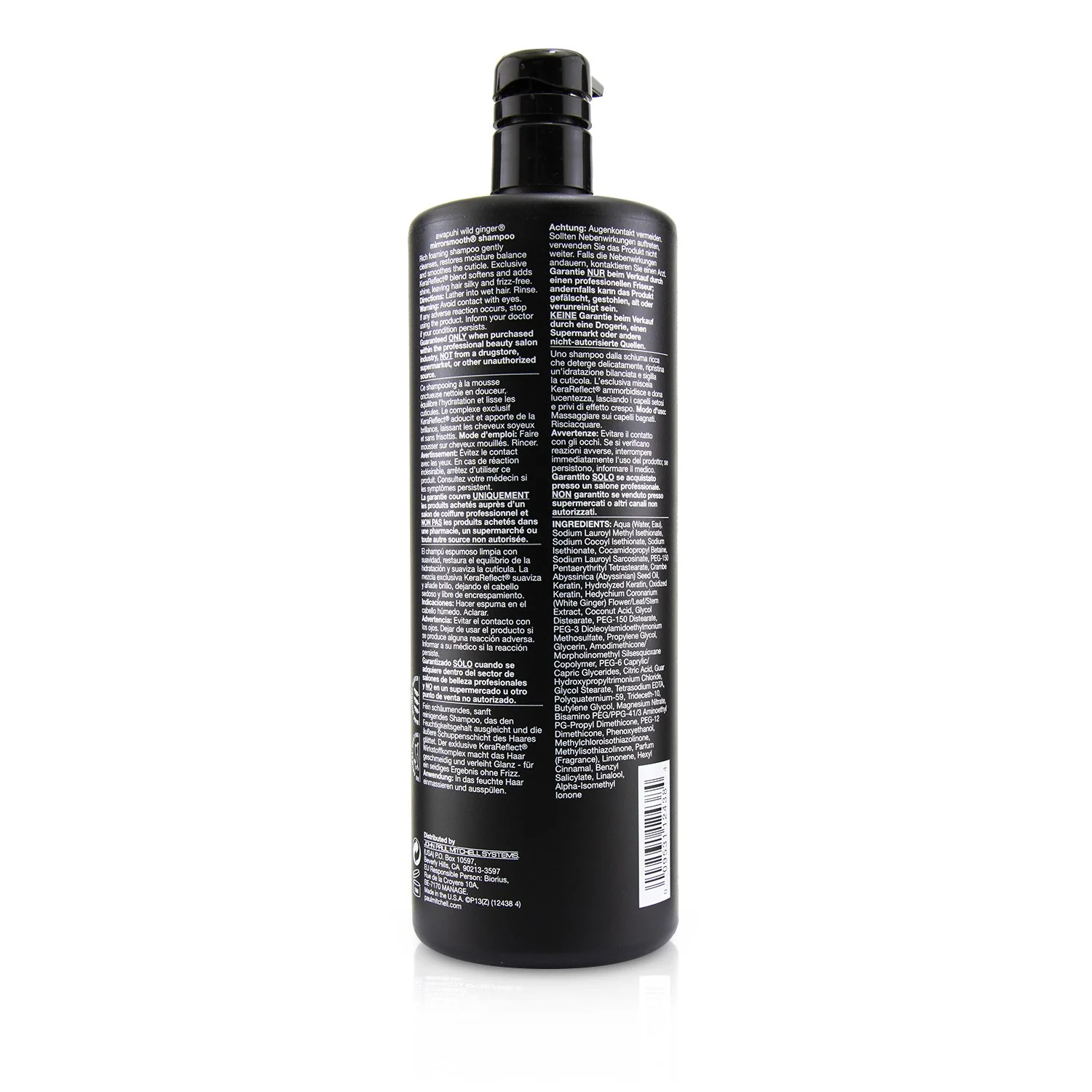 Paul Mitchell Awapuhi Wild Ginger Smooth Mirrorsmooth Shampoo (Frizz Control - Moisture Balance)  1000ml/33.8oz - Olabens