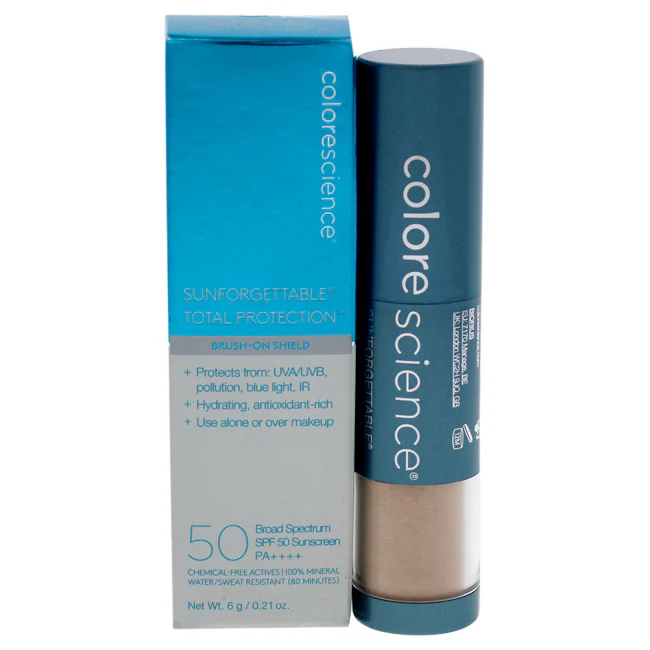 Colorescience Sunforgettable Total Protection Brush-On Shield SPF 50 - Medium by Colorescience for Women - 0.21 oz Sunscreen - Olabens