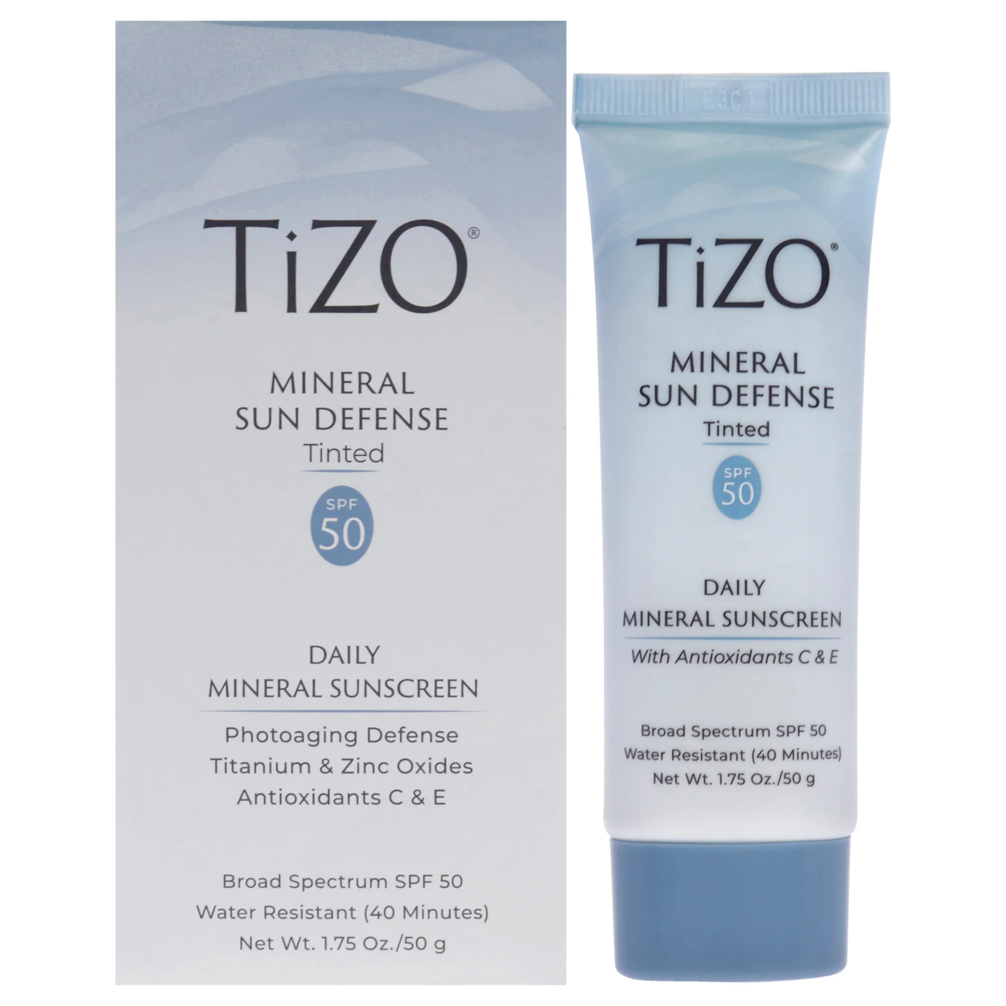 Mineral Sun Defense Tinted SPF 50 by Tizo for Women - 1.75 oz Sunscreen - Olabens
