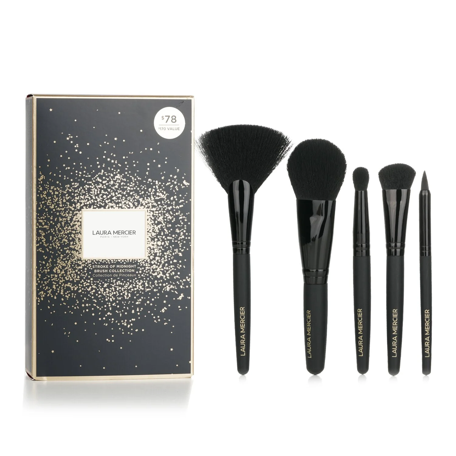 Laura Mercier Stroke of Midnight Brush Collection (5x Brush + 1xPouch)  5pcs+1xPouch - Olabens