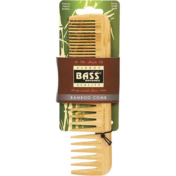 Bass Brushes Bamboo Comb Large Wide & Fine Tooth - Olabens