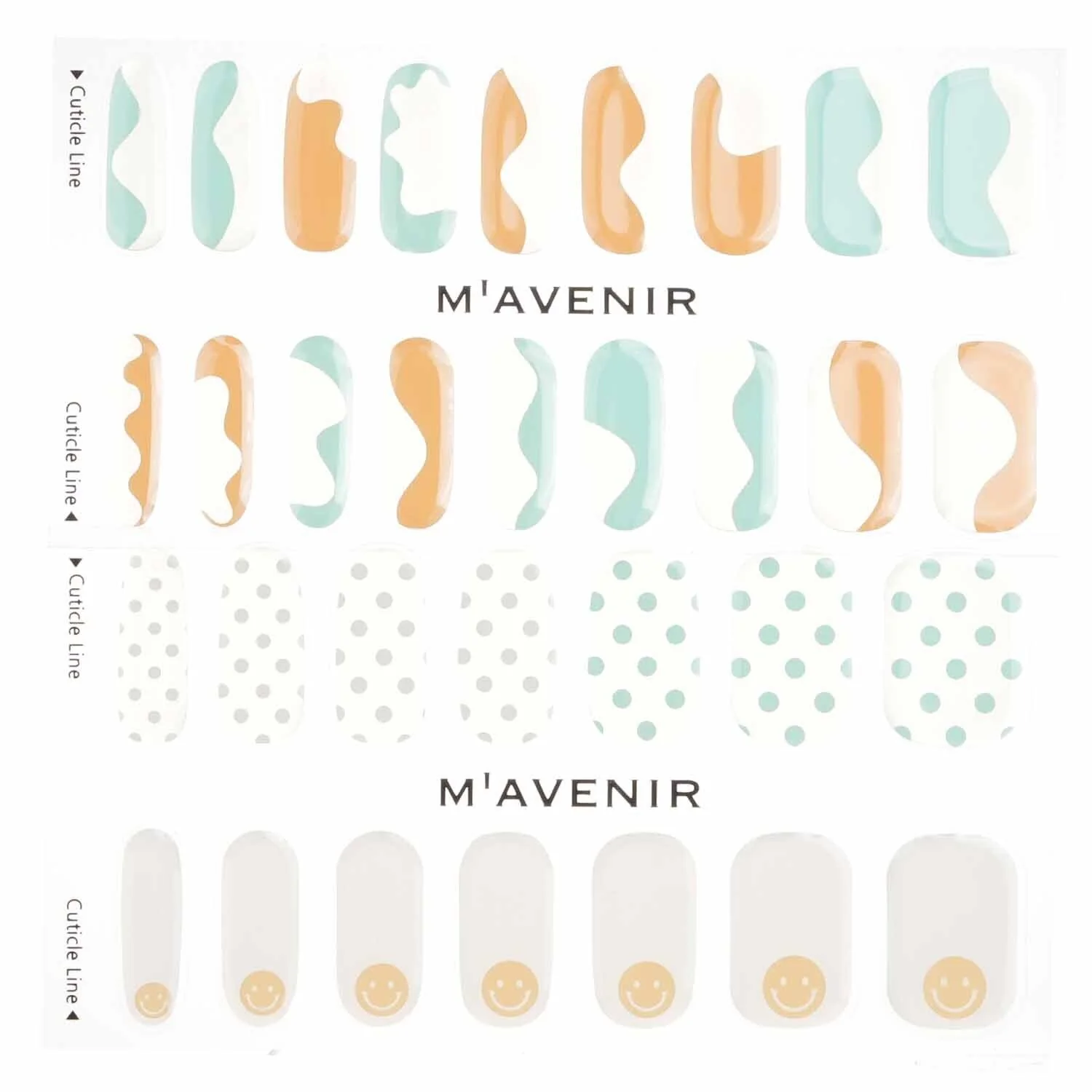 Mavenir Nail Sticker (Patterned) - # Watermelon Nail  32pcs - Olabens