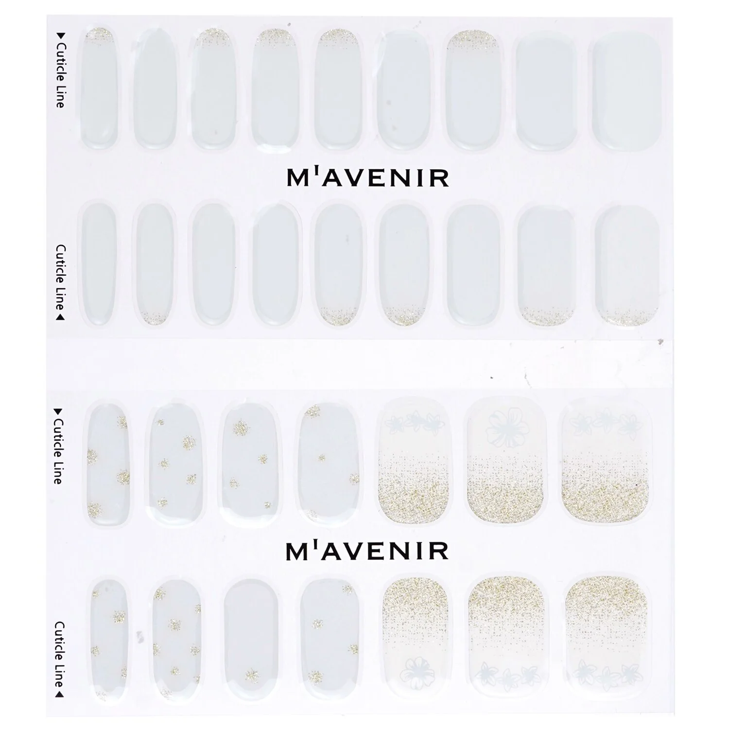 Mavenir Nail Sticker (White) - # White April Nail  32pcs - Olabens