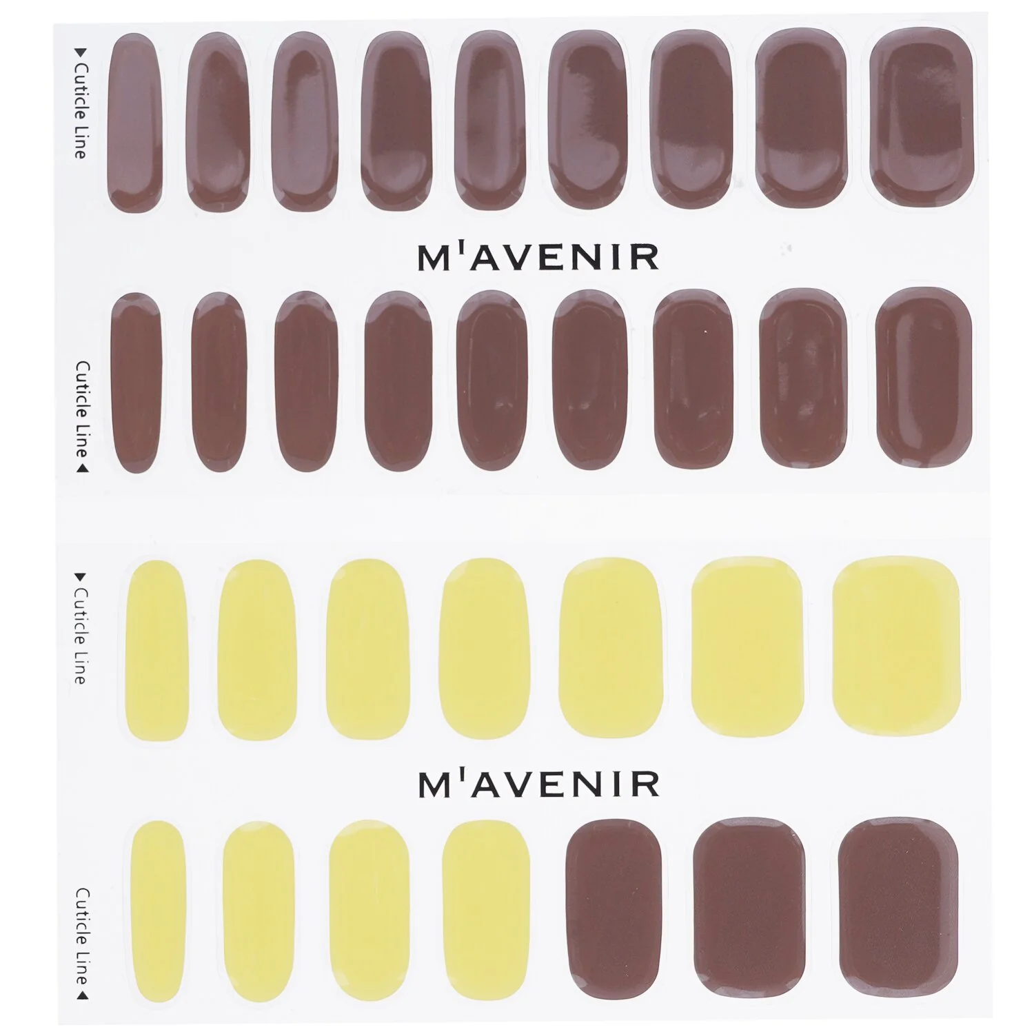 Mavenir Nail Sticker (Assorted Colour) - # Wholegrain Mustard Matt Nail  32pcs - Olabens