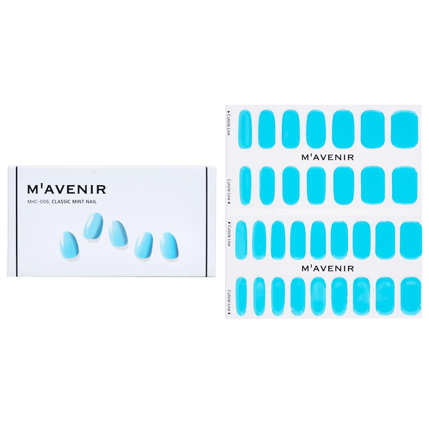 Mavenir Nail Sticker (Blue) - # Classic Mint Nail  32pcs - Olabens