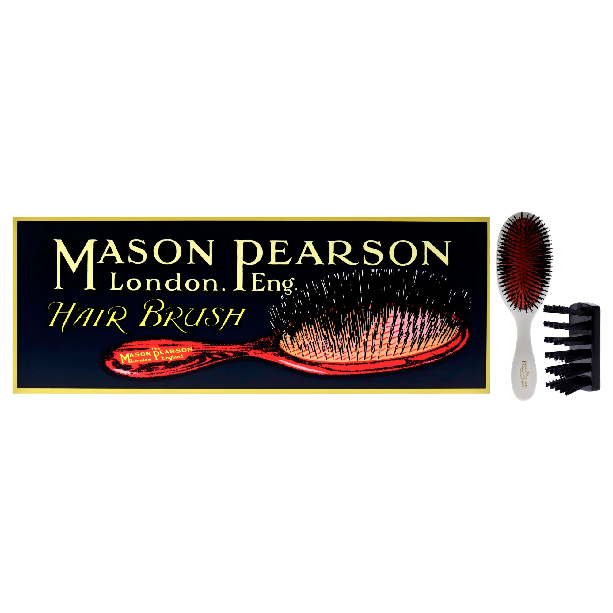 Handy Pure Bristle Brush - B3 Ivory by Mason Pearson for Unisex - 2 Pc Hair Brush, Cleaning Brush - Olabens
