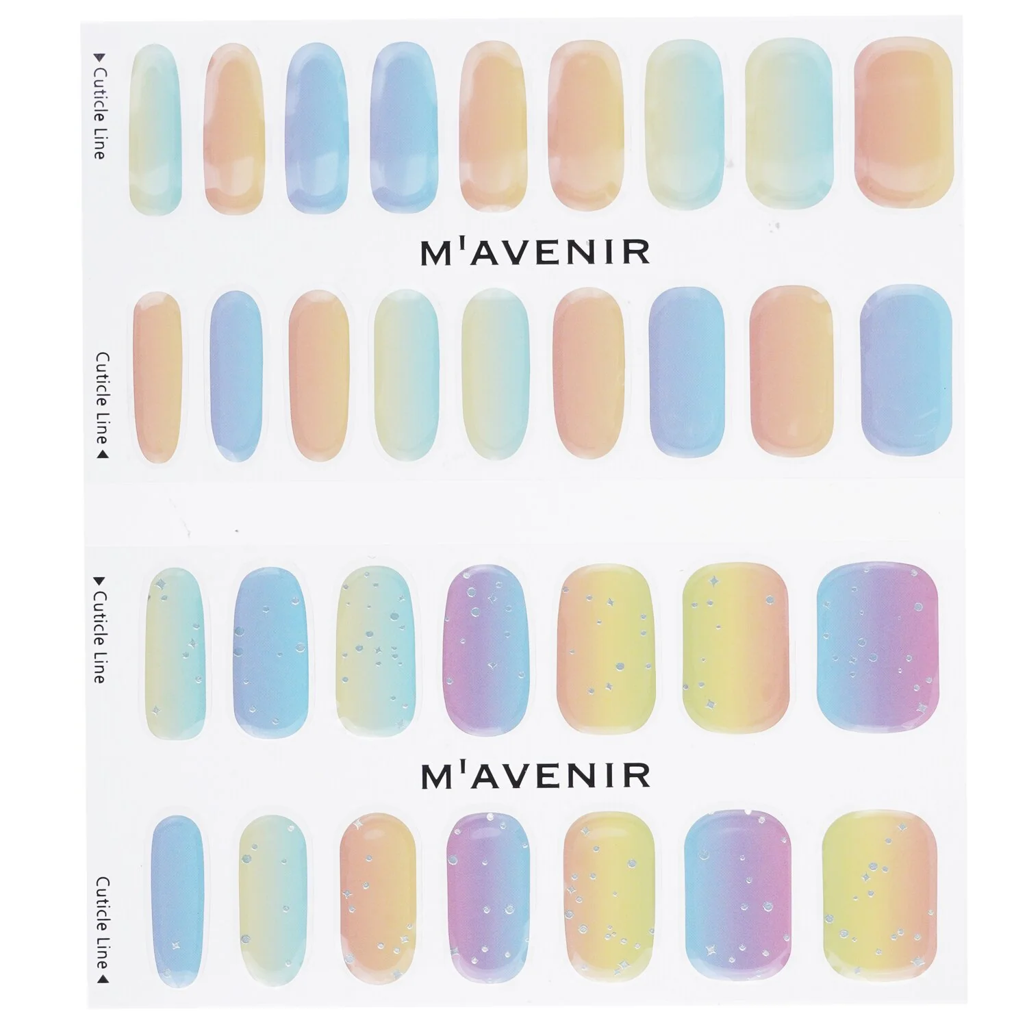 Mavenir Nail Sticker (Assorted Colour) - # Pastelation Nail  32pcs - Olabens