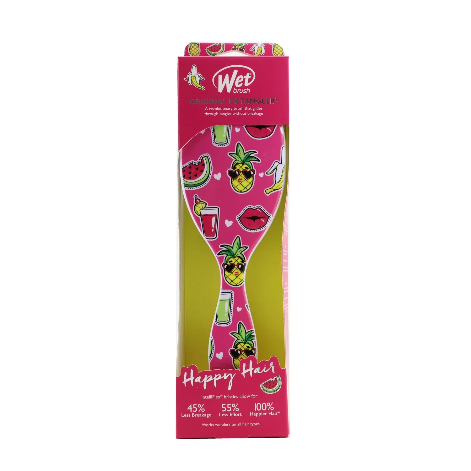 Wet Brush Original Detangler Happy Hair - # Smiley Pineapple  1pc - Olabens
