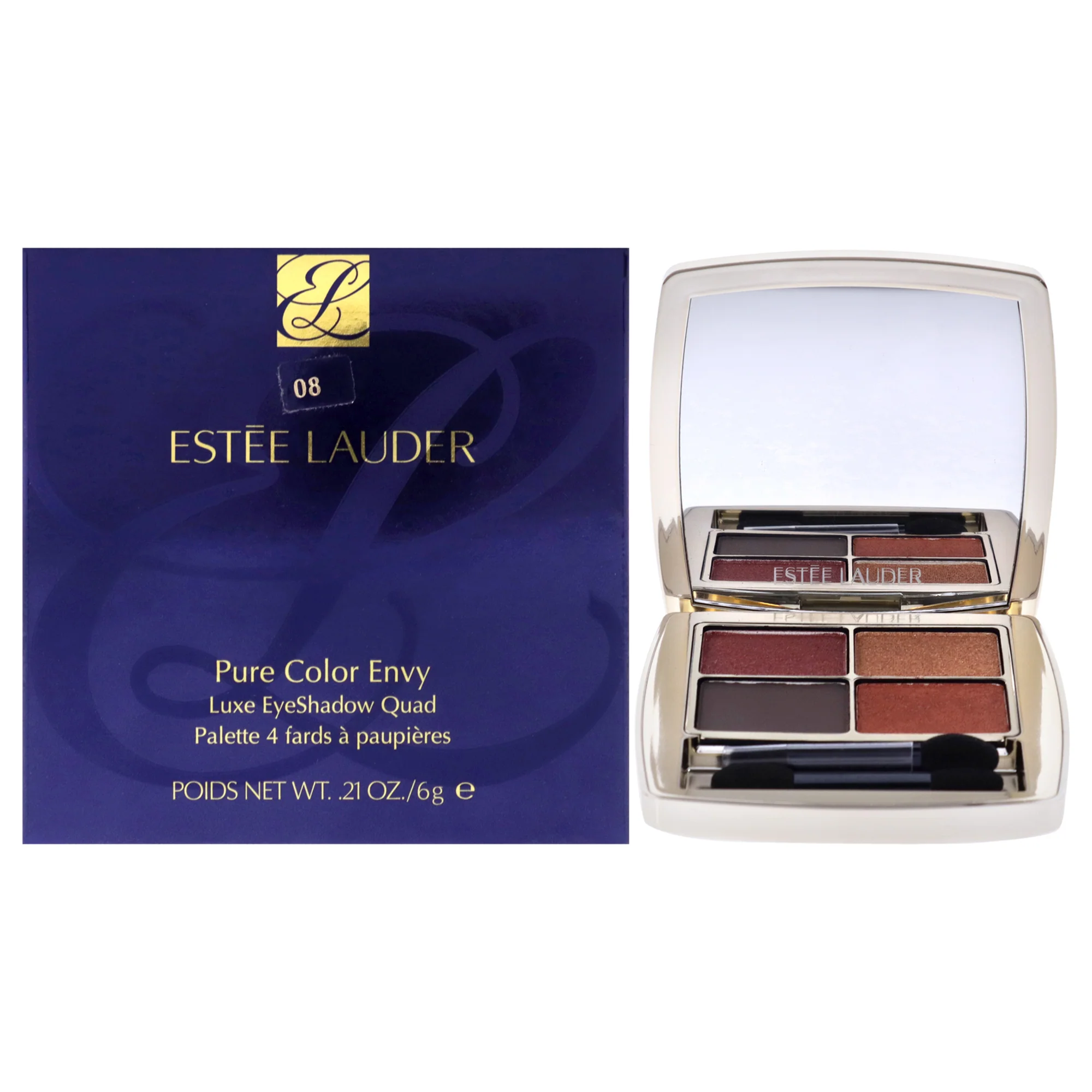 Pure Color Envy Luxe Eyeshadow Quad - 08 Wild Earth by Estee Lauder for Women - 0.21 oz Eye Shadow - Olabens