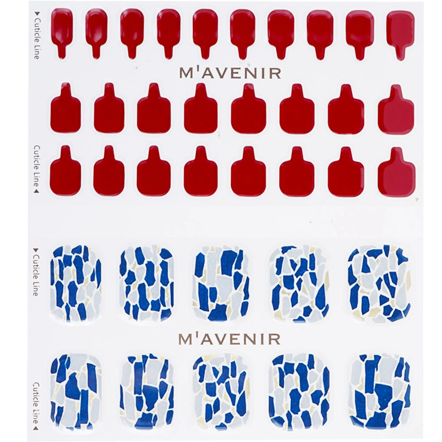 Mavenir Nail Sticker (Patterned) - # Shell We Burgundy Pedi  36pcs - Olabens