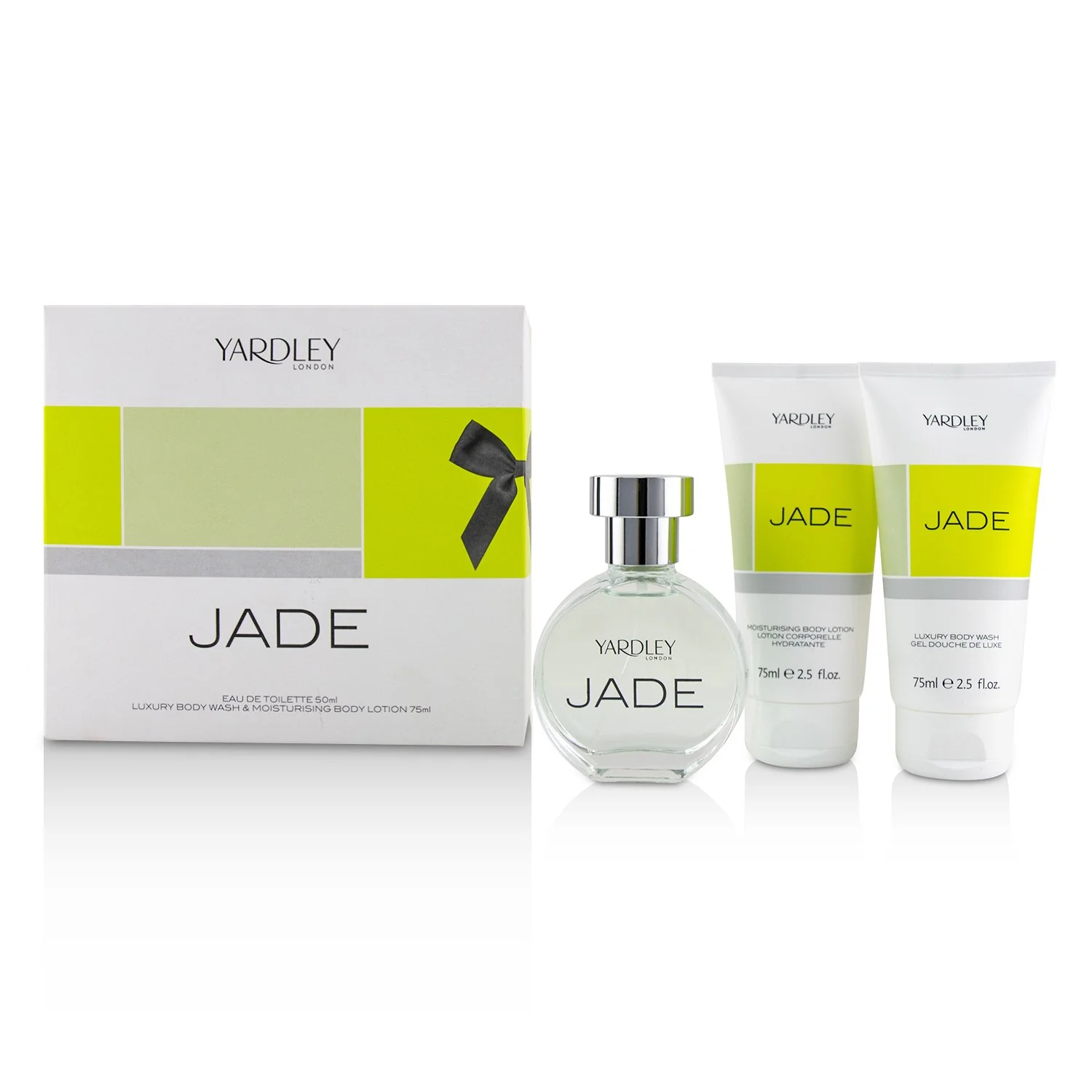 Yardley London Jade Coffret: Eau De Toilette Spray 50ml/1.7oz + Luxury Body Wash 75ml/2.5oz + Moisturising Body Lotion 75ml/2.5oz  3pcs - Olabens