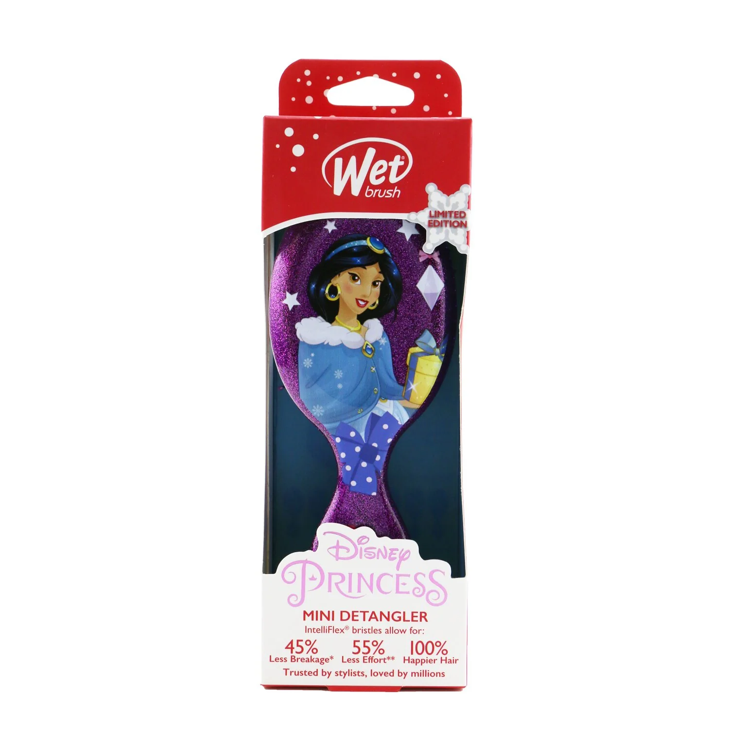 Wet Brush Mini Detangler Disney Princess - # Glitter Ball - Jasmine (Limited Edition)  1pc - Olabens