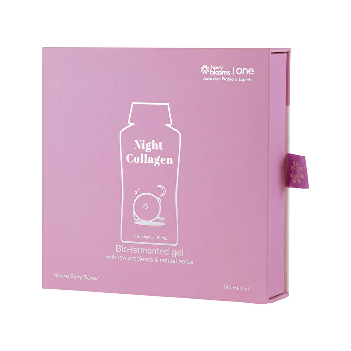 Henry Blooms One Night Collagen (Bio-fermented Gel) Berry Sachets 20ml x 7 Pack - Olabens