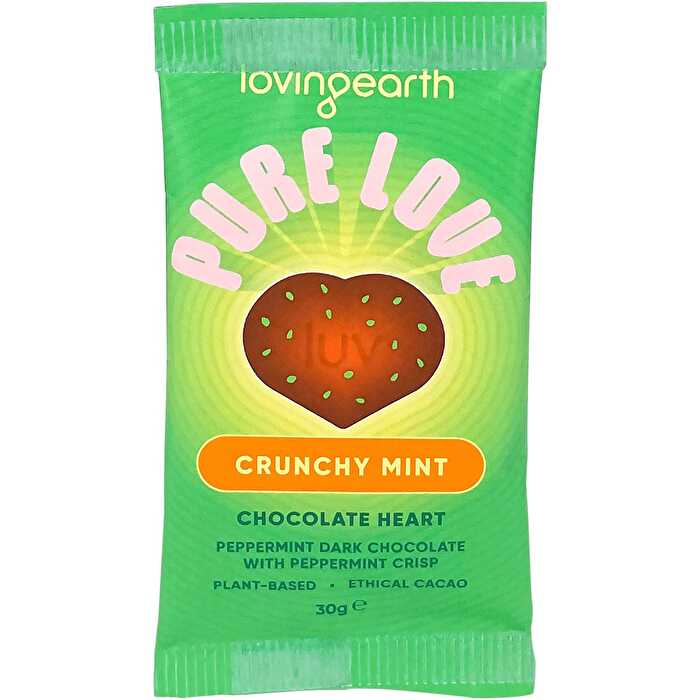Loving Earth Crunchy Mint Dark Chocolate Heart Peppermint Crisp 16x30g - Olabens