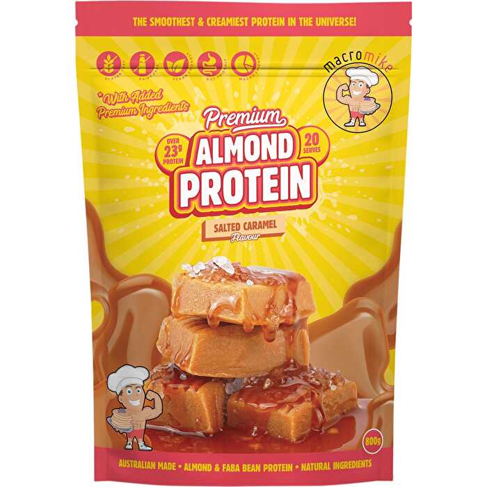 Macro Mike Premium Almond Protein Salted Caramel 800g - Olabens