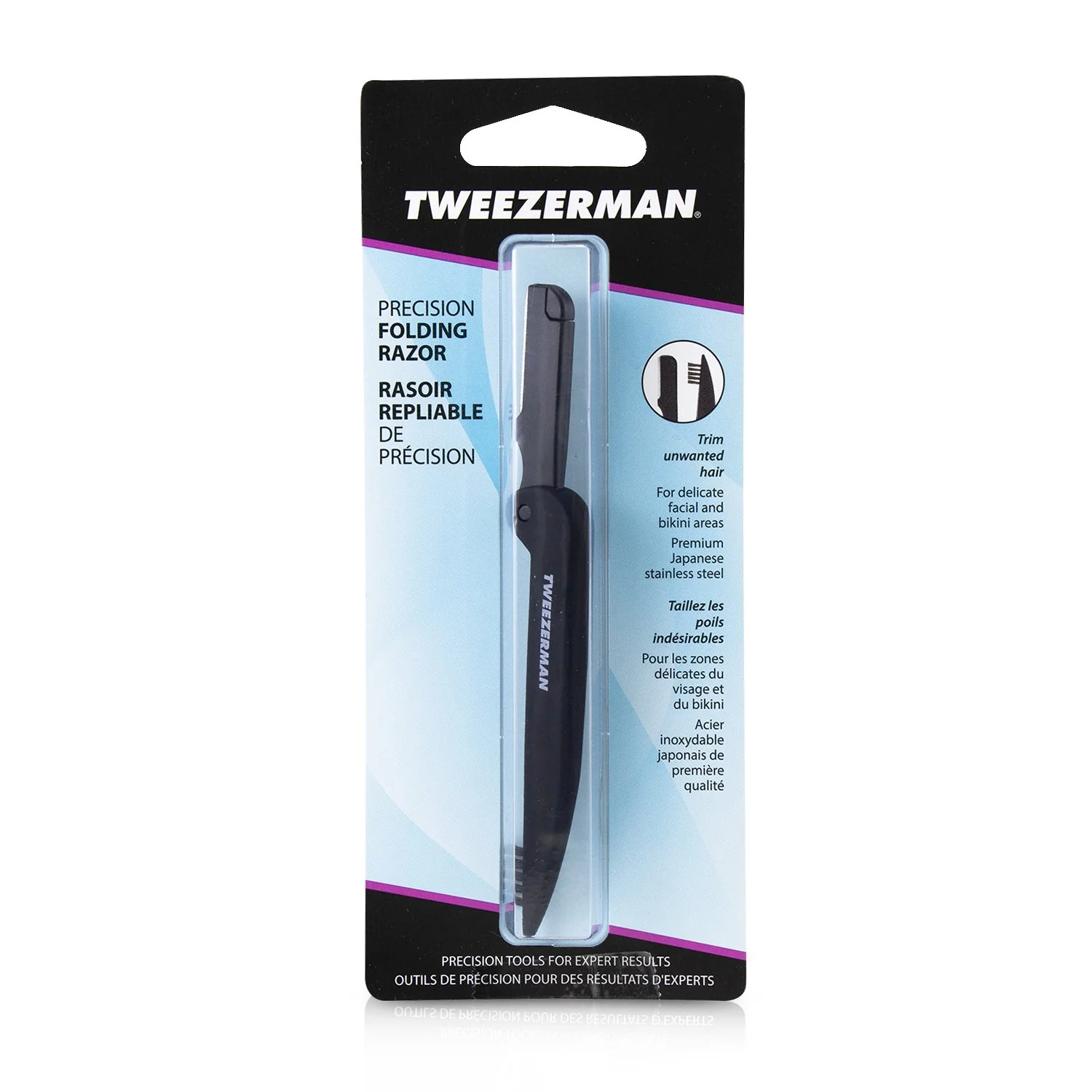 Tweezerman Precision Folding Brow Razor - Black - Olabens