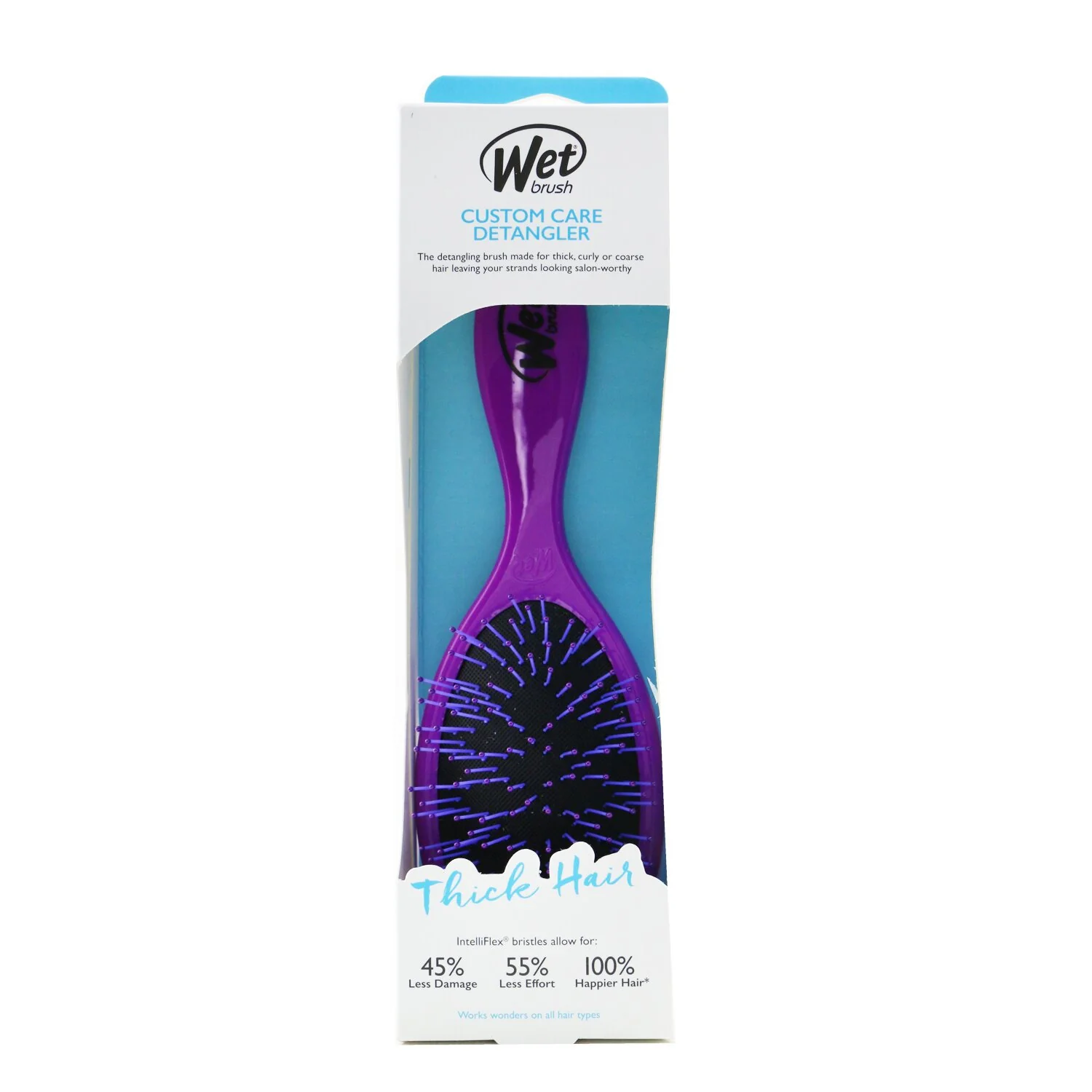 Wet Brush Custom Care Detangler Thick Hair Brush - # Purple BWR830CCPR  1pc - Olabens