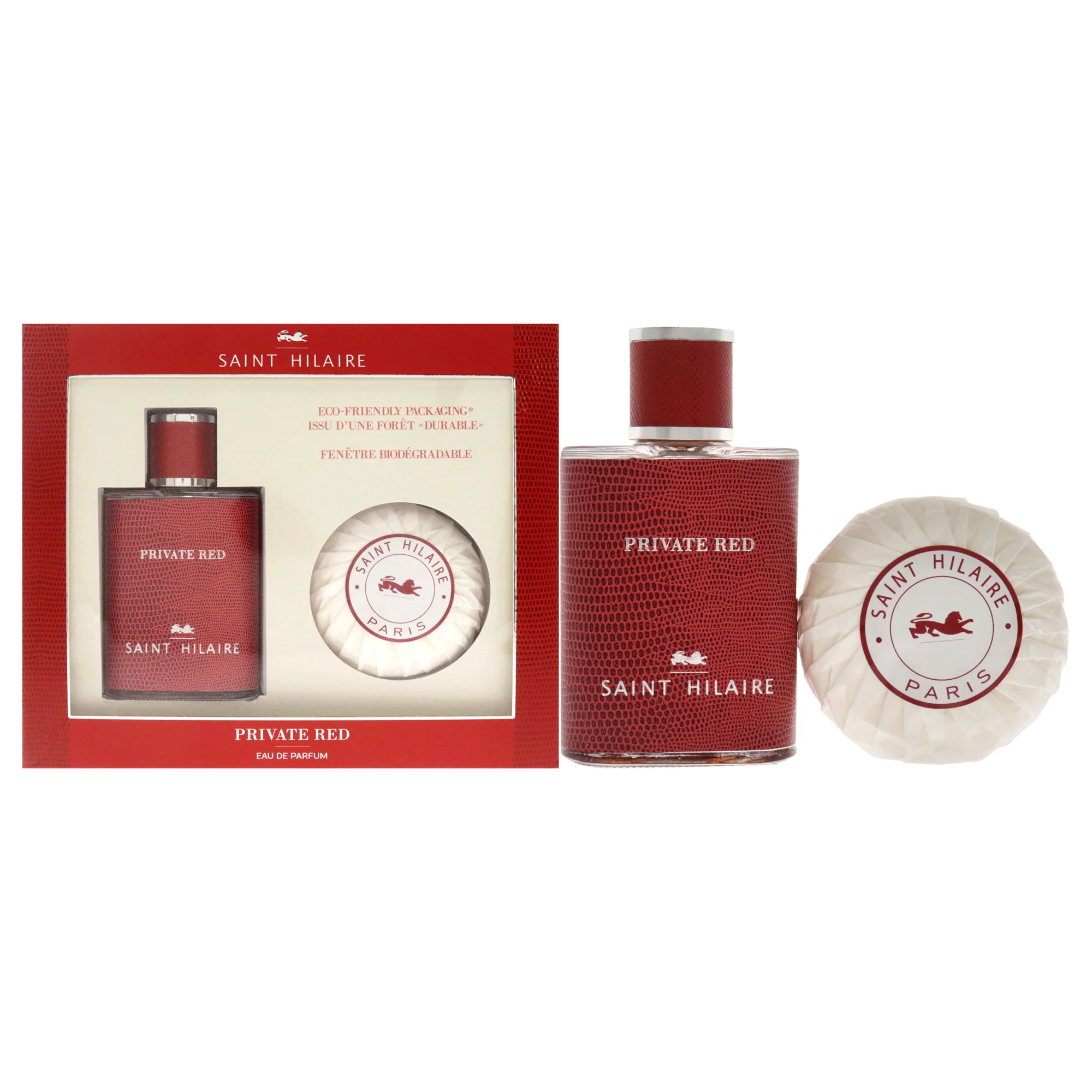 Saint Hilaire Private Red by Saint Hilaire for Men - 2 Pc Gift Set 3.3oz EDP Spray, 3.5oz Soap - Olabens