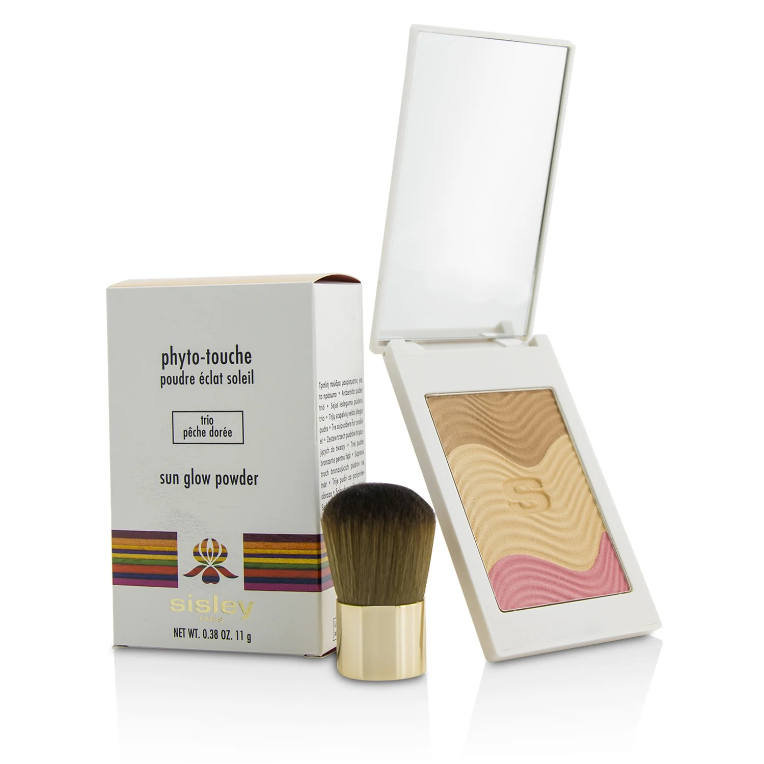 Sisley Phyto Touche Sun Glow Powder With Brush - # Trio Peche Doree  11g/0.38oz - Olabens