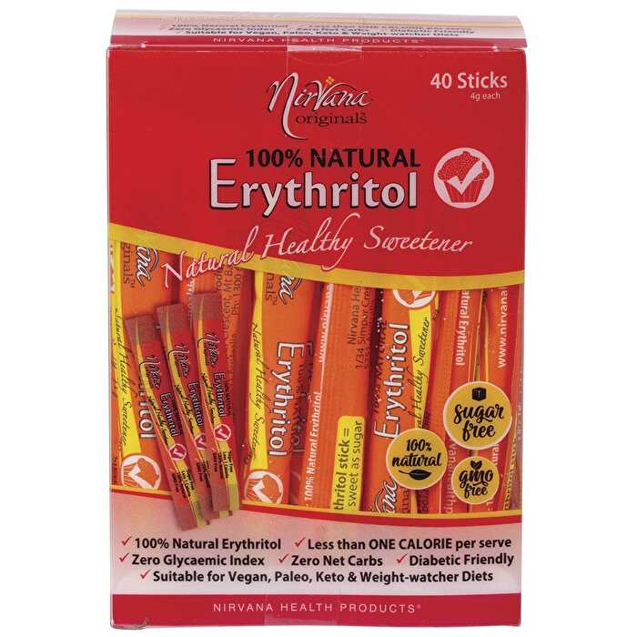 Nirvana Originals Erythritol 100% Natural Sticks 40x4g - Olabens