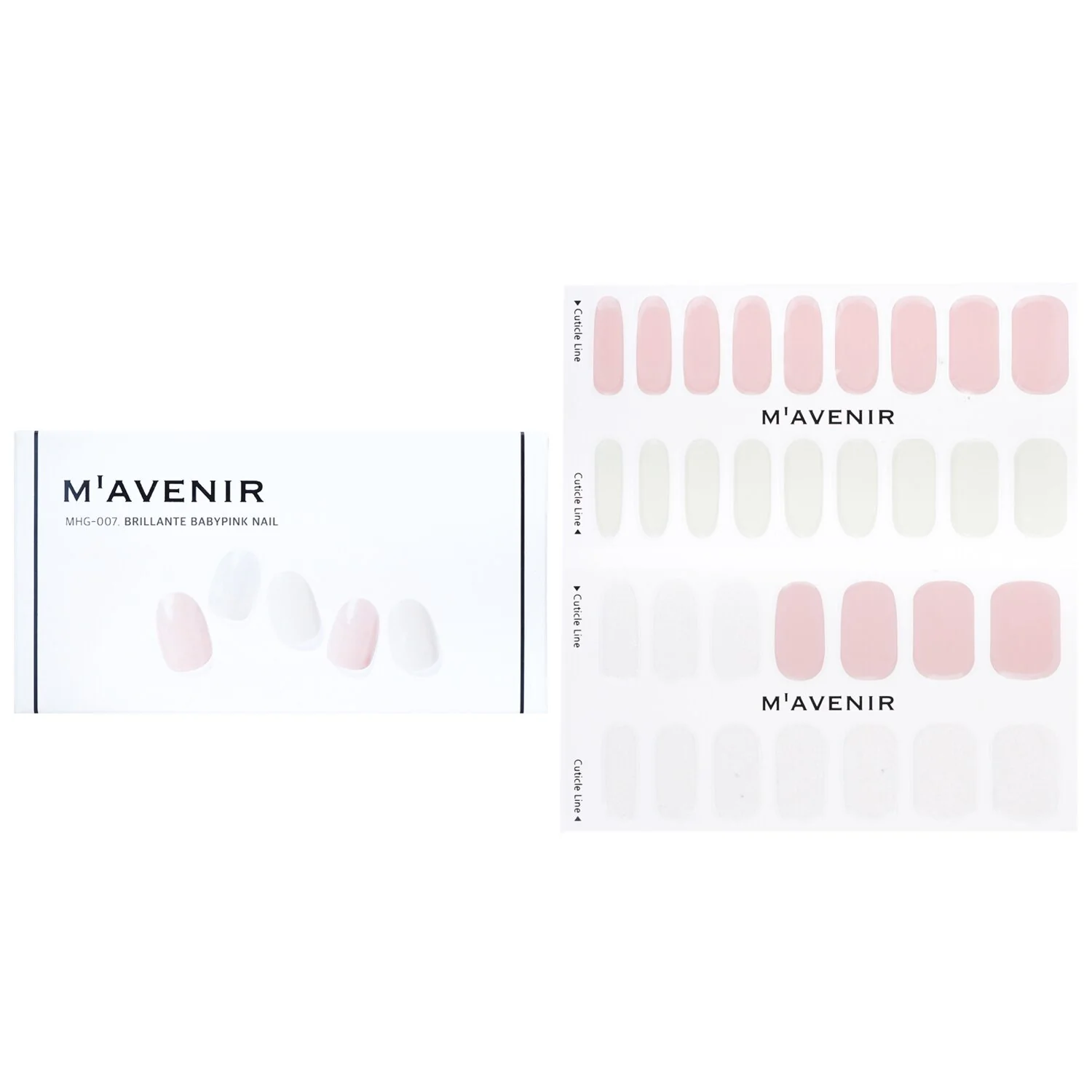 Mavenir Nail Sticker (Pink) - # Brillante Babypink Nail  32pcs - Olabens