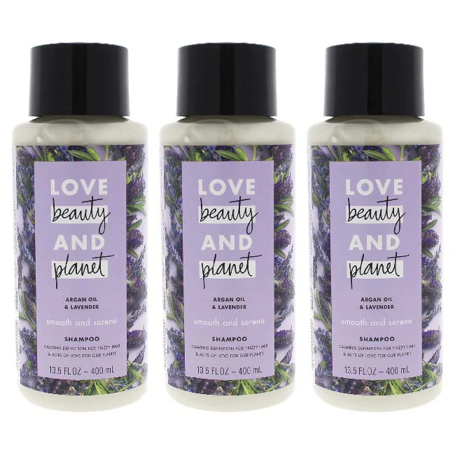 Love Beauty and Planet Argan Oil and Lavender Shampoo by Love Beauty and Planet for Unisex - 13.5 oz Shampoo - Pack of 3 - Olabens