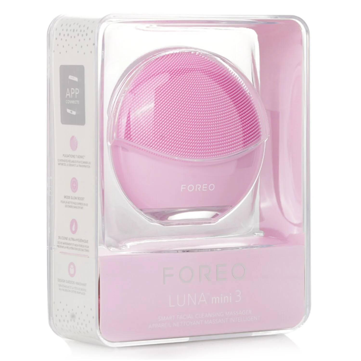 FOREO Luna Mini 3 Smart Facial Cleansing Massager - # Pearl Pink  1pcs - Olabens