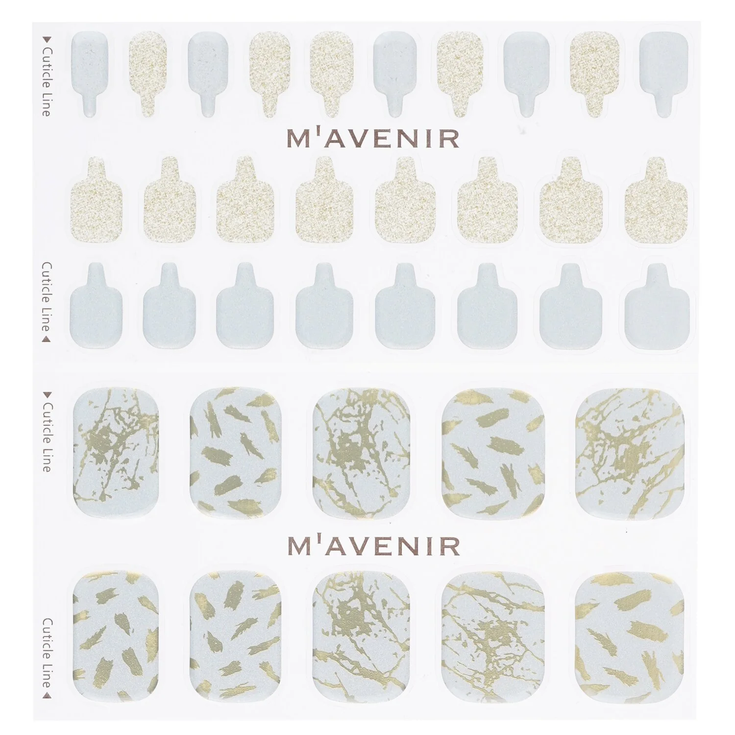 Mavenir Nail Sticker (Patterned) - # Powder Of Gold Pedi  36pcs - Olabens
