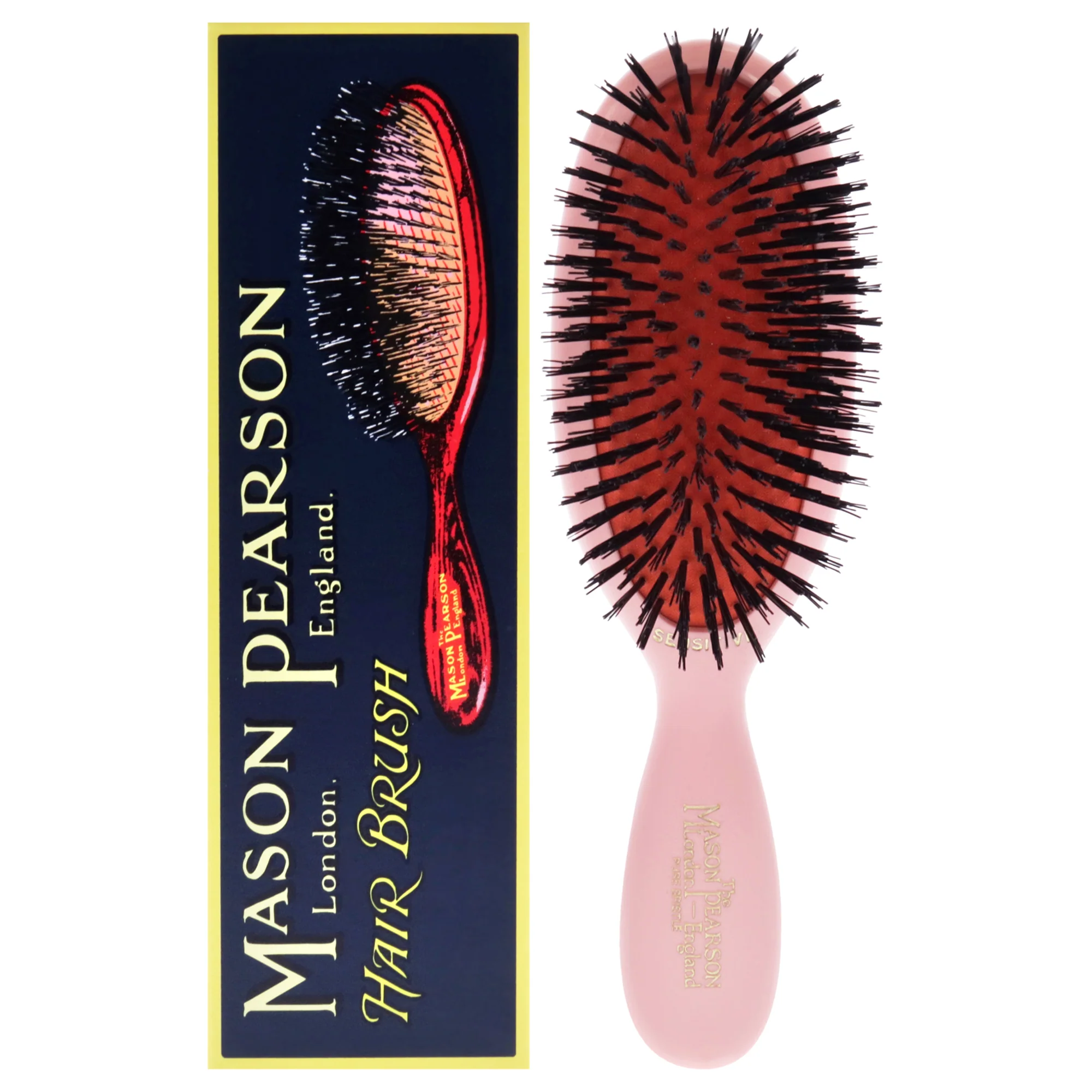 Pocket Sensitive Pure Bristle Brush - SB4 Pink by Mason Pearson for Unisex - 1 Pc Hair Brush - Olabens