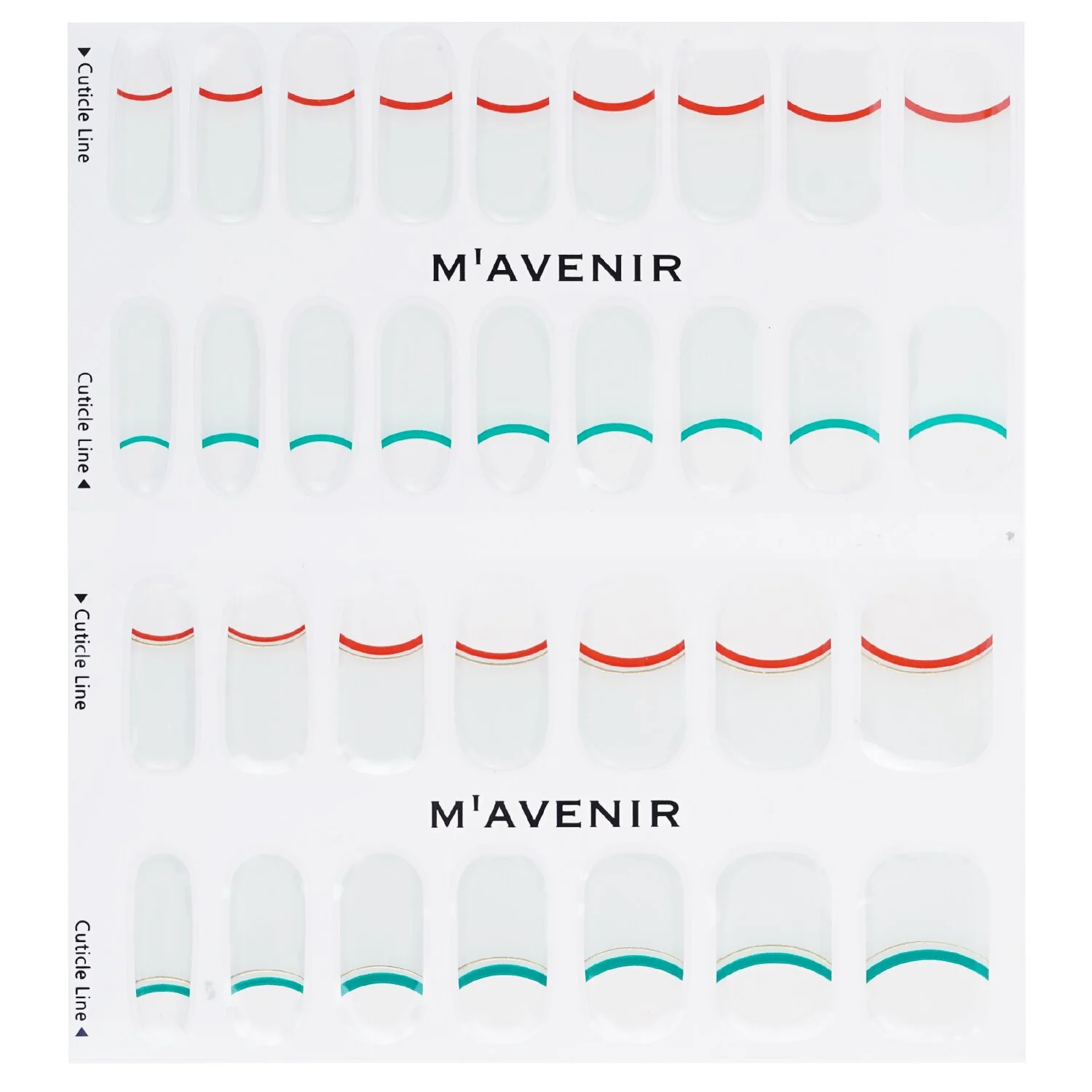 Mavenir Nail Sticker (Patterned) - # Sporty French Nail  32pcs - Olabens