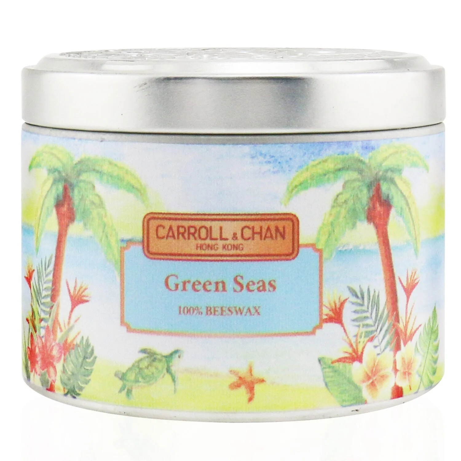 Carroll & Chan 100% Beeswax Tin Candle - Green Seas  (8x6) cm - Olabens