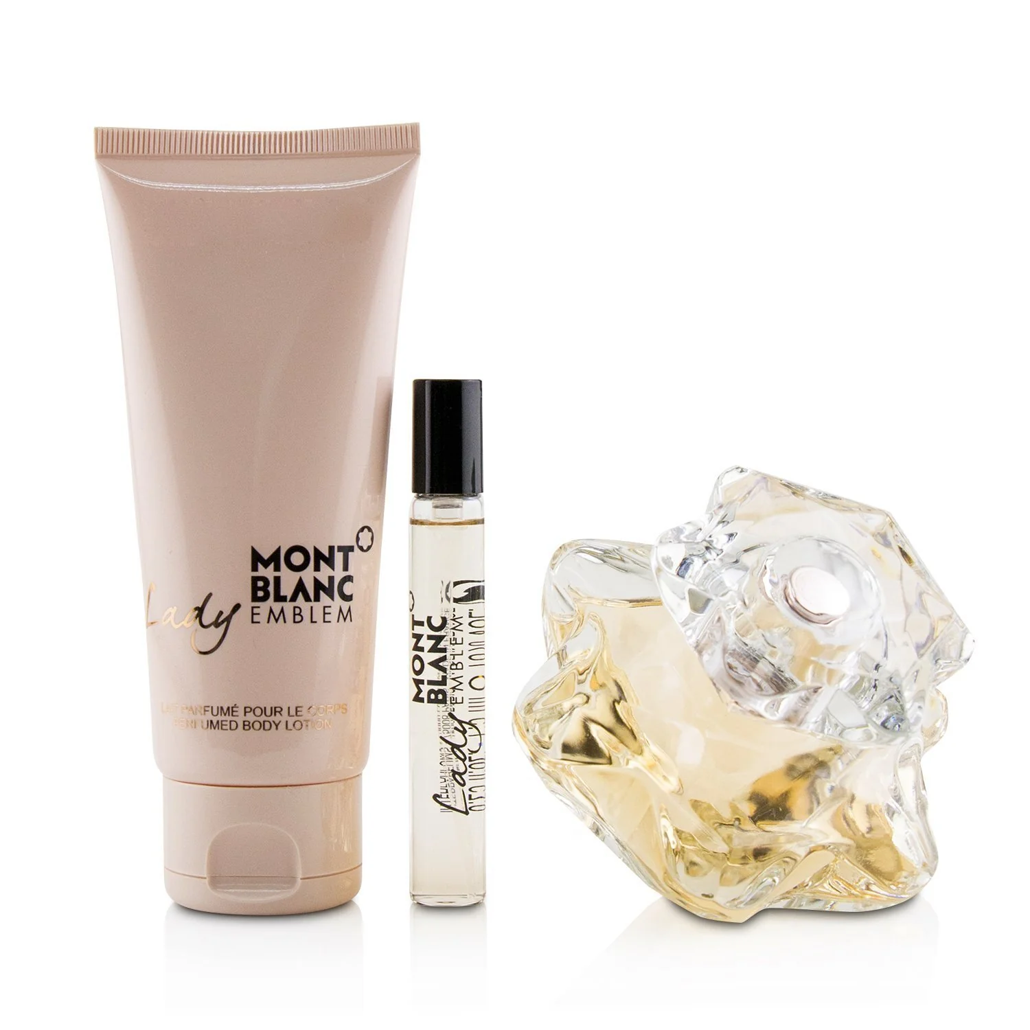 Montblanc Lady Emblem Coffret: Eau De Parfum Spray 75ml/2.5oz + Perfumed Body Lotion 100ml/3.3oz + Eau De Parfum Spray 7.5ml/0.25oz  3pcs - Olabens
