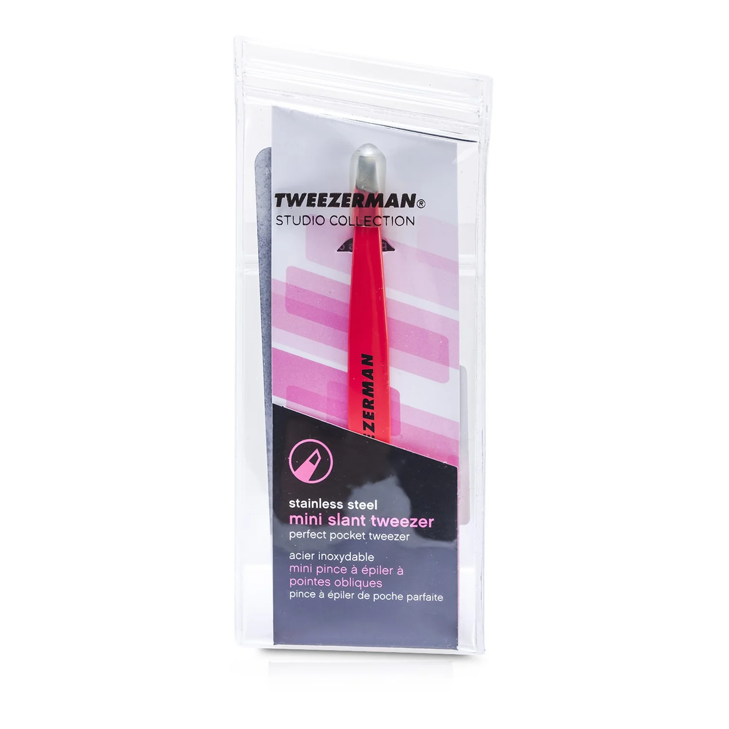 Tweezerman Mini Slant Tweezer - Pink (Studio Collection) - Olabens