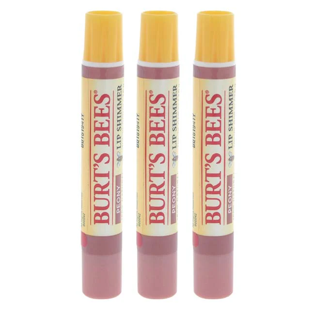 Burts Bees Lip Shimmer - Peony by Burts Bees for Women - 0.09 oz Lip Shimmer - Pack of 3 - Olabens