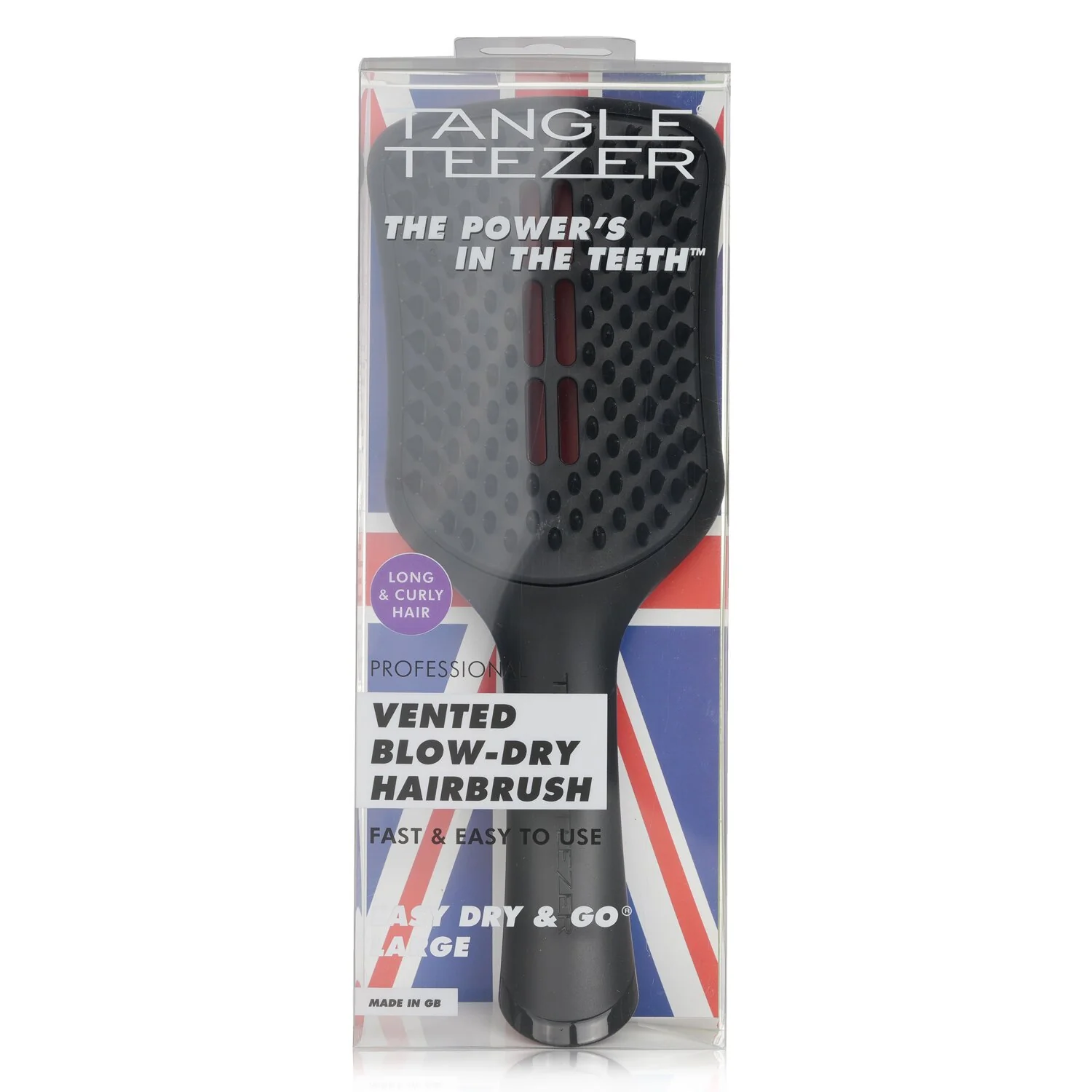 Tangle Teezer Professional Vented Blow-Dry Hair Brush (Large Size) - # Black  1pc - Olabens