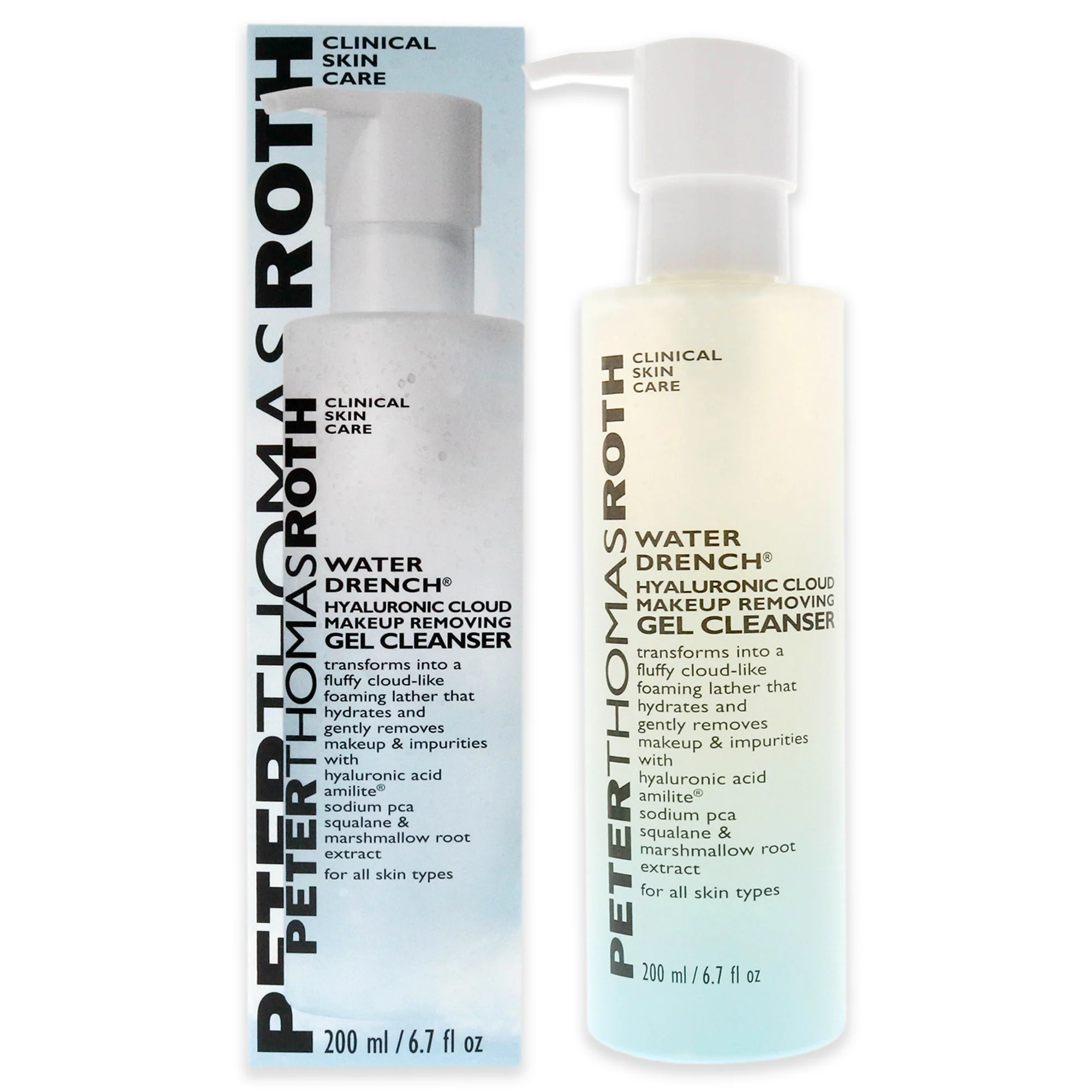 Water Drench Hyaluronic Cloud Makeup Removing Gel Cleanser by Peter Thomas Roth for Unisex - 6.7 oz Cleanser - Olabens