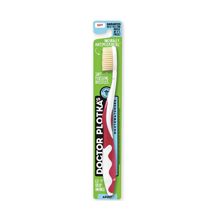 Dr Plotka's Doctor Plotka's Mouthwatchers Toothbrush Adult Soft Red - Olabens