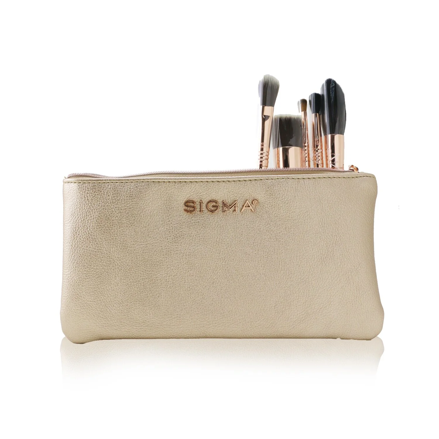 Sigma Beauty Iconic Brush Set (5x Rose Gold brush + 1x Bag)  5pcs+1bag - Olabens